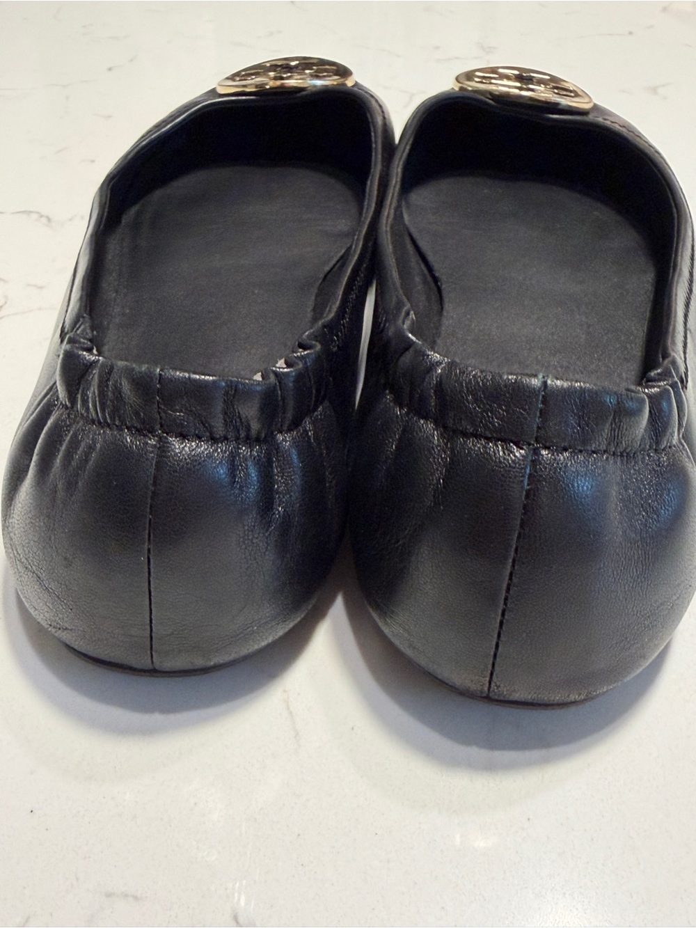 Tory Burch Reva Black Leather Ballet Flats – Women’s 10.5 - Picture 4 of 11